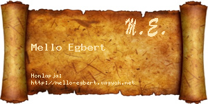 Mello Egbert névjegykártya